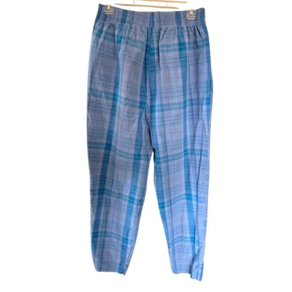 Vintage GAP 90s Blue Plaid Cotton Tapered Pants Size L - Picture 4 of 6